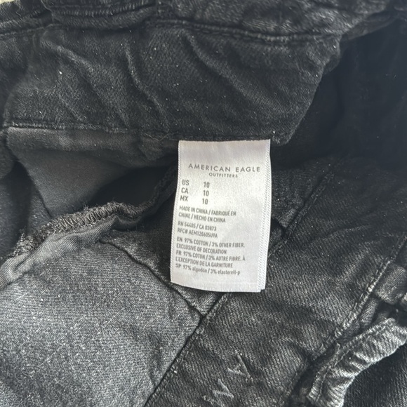 American Eagle Black Paperbag Denim Shorts Size 10 - Picture 3 of 6